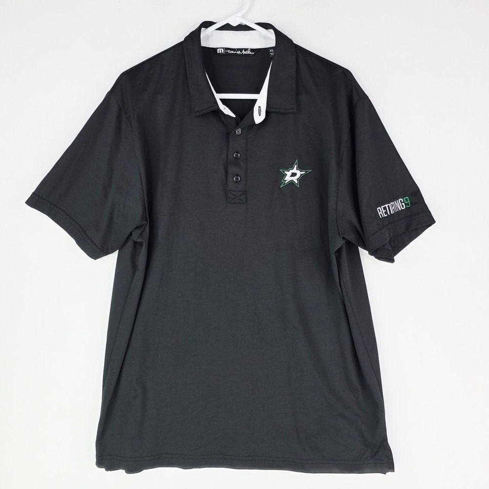 Travis Mathew Men's XL Dallas Stars Shirt Polo Black NHL‎ Hockey Embroidered